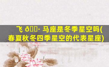 飞 🌷 马座是冬季星空吗(春夏秋冬四季星空的代表星座)